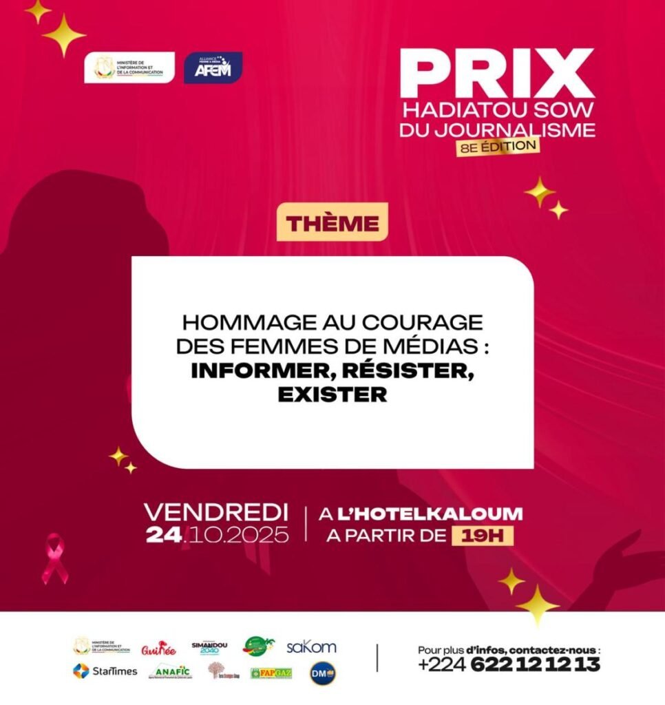 Guinée : tout sur la 8ᵉ édition du Prix Hadiatou Sow du Journalisme « Prix du courage 2025 »